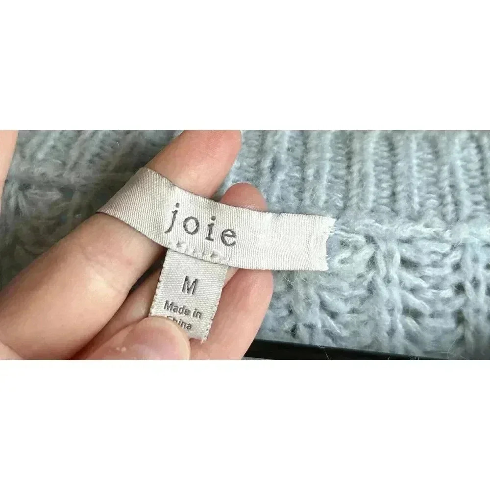 Joie Cropped Pravi Wool Blend Sweater - /Blue - Picture 8 of 10
